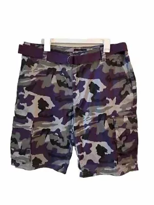 Victorious Camouflage Shorts Y2K Purple Cargo Men 38 • $19