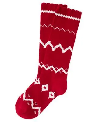 $5.99 • Buy Gymboree~penguin Chalet Red Zig Zag Socks~5 6 7~nwt