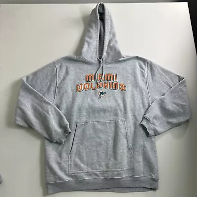 Reebok Miami Dolphins Hoodie Sweatshirt Size Men L Team Apparel Gray Long Sleeve • $31.49