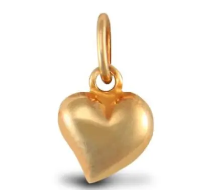 9ct Gold Hollow Heart Charm • £35