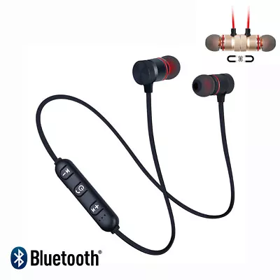 Wireless Bluetooth 4.2 Headset Headphones Earphone Sport Magnetic Stereo Earbuds • £4.24