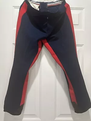 Vintage Roffe Ski Pants Red & Blue Waist 34 ~ TLC See Description ~ • $9.99
