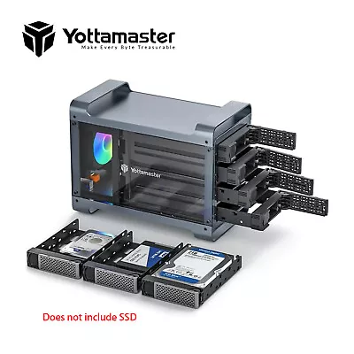 Yottamaster 4 Bay Hard Drive Enclosure USB 3.0 RGB Fan For 2.5  3.5  SATA HDDs • $246.99