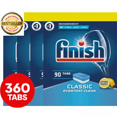 4 X 90pk Finish Powerball Classic Dishwasher Tabs Lemon Sparkle Bulk Packs AU • $92.99