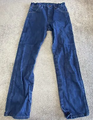 Wrangler Cowboy Cut Jeans Men 31 X 32 Blue Denim Original Fit Straight Leg 13MWZ • $24.95