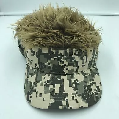 Novelty Hair Visor Cap Adjustable Baseball Hat Flairhair Camo Camouflage Fun! • $10.98