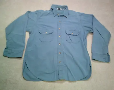 $18.89 • Buy Vintage Woolrich Button Up Shirt Mens Large Blue Chamois