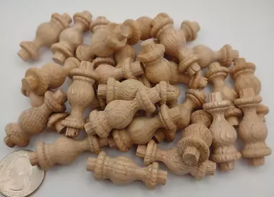 1-1/2  X 1/2  Unfinished Wooden Mini Spindles *OAK* (25pc) Packs Lot #SPIN01 • $10.85