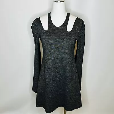 Maggie Ward Gray Mini Dress Size Medium Shoulder Cutout Fit And Flare • $16.24