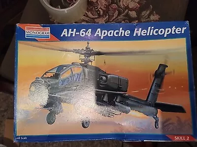 Monogram AH-64 Apache Attack Chopper 1/48 Scale Model Kit 5443 Open Box • $26.50