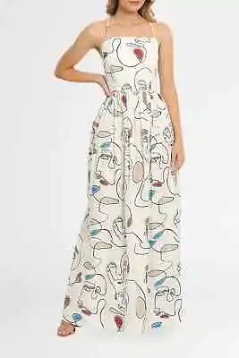 Bassike Faces Print Knot Dress In Size 8 AU • $279