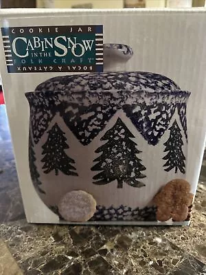 Cabin Snow Cookie Jar • $30
