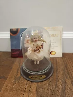 Dollhouse Miniature 5  Jumeau Doll In Glass Dome Victorian Dollhouse Girl • $39.99