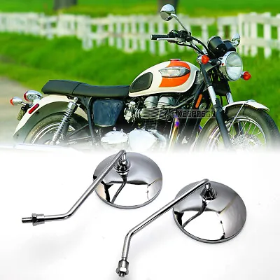 Side Mirrors 10mm Chrome For Triumph Bonneville T100 Street Triple Speed Twin • $23.71