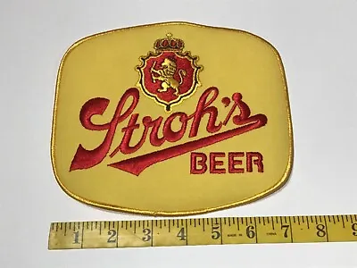 LARGE Vintage STROH’S BEER Embroidered Stitched Work PATCH With Logo Nos New Og • $14