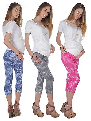 Maternity Capri Pattern Leggings Trousers Maternity Leggings Combed Cotton • £10.07