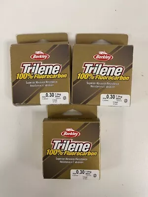 TRILENE 100% Fluorocarbon 0.03 7.0kg Clear Fishing Line X3 BNWT CG E34 • £8.99