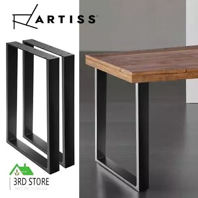 Artiss 2x Coffee Dining Table Legs Industrial Vintage Bench Metal Trapezoid 71CM • $69.30