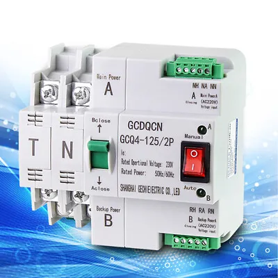 £30.15 • Buy Dual Power Automatic Transfer Switch Mains Supply Changeover Switch 2P 63A