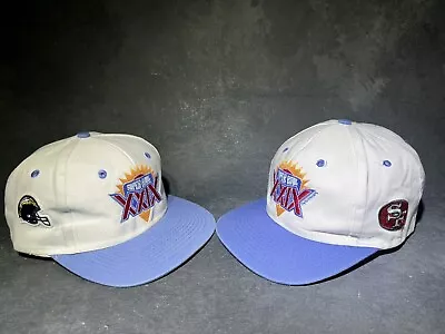 Super Bowl XXIX 49ers Chargers NFC AFC Vintage Snapback Hat Lot Pair 1995 • $46.36