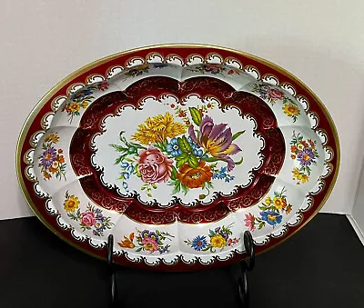 Daher Decorated Ware Oval Floral Tin Bowl Made In England • $14.95