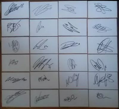 Middlesbrough FC Set Of 24 Hand Signed 5 X3  White Cards Carrick Jones Etc • £24.99