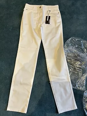 OLSEN White MONA Slim Summer Trousers JEANS Size Uk 10 / 36 BNWT New RRP £99 • £50