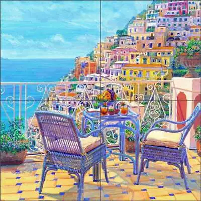 Amalfi Tile Backsplash Mayumi Ohno Mediterranean Art Ceramic Mural POV-MO001 • $49.95