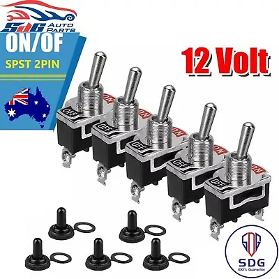 $9.99 • Buy 5x Waterproof Toggle Flick Switch 12V ON/OFF Car Dash Light Metal 12 Volt Boot