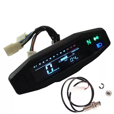 0-1200rpm Motorcycle LCD Digital Speed Meter Mini Odometer Speedometer Universal • $37.31