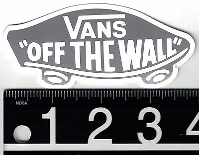 VANS SKATEBOARD STICKER 4 In X 2 In Gray/White Classic Off The Wall Decal • $2.95