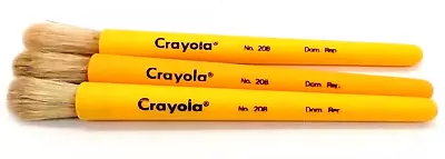  Crayola Jumbo Artist Paint Brushes No 208 Vintage Lot Of 3 Round Head • $9.35