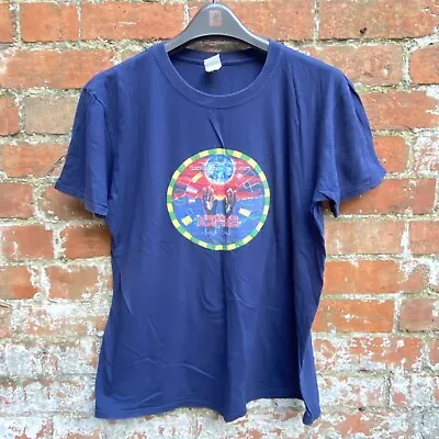 World Dance Rave T Shirt Men’s Large Blue Graphic Print Jungle Hardcore • £19.99