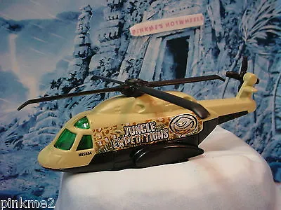 2013 Jungle Adventure MISSION CHOPPER✿Beige & Black Helicopter✿loose Matchbox • $4.95