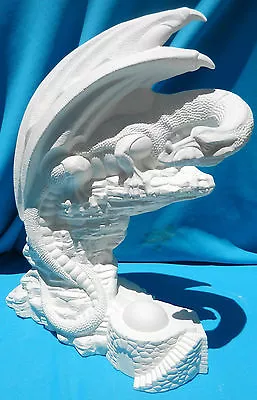 Lookout Dragon Large 12  X 9  Ceramic Bisque U-paint Fantasy Mystical Wwc #3424 • $11.99