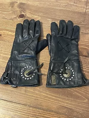 Vintage Harley Davidson Black Leather Gauntlet Gloves Willie G Men’s XL • $79.99