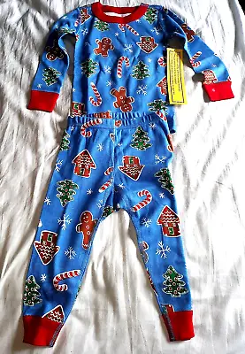 $14.45 • Buy Moon & Back By Hanna Andersson Boys Christmas Pajama Sleep Set Size 2T Snug Fit