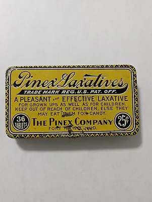 Vintage 1910's Pinex Laxative Medicine Tin  • $4.99