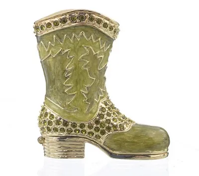 Green Boot Trinket Box Hand Made By Keren Kopal With Austrian Crystals Faberge • $12.50