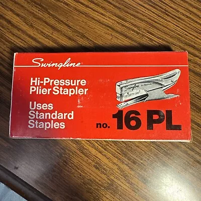 Vintage Swingline Hi-Pressure Plier Stapler #16PL. Made In USA. Standard Staples • $27