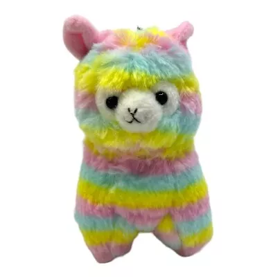 Amuse Alpacasso Rainbow Keychain Plush 5” Stuffed Animal Pastel Stripes • $14.99