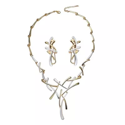 1 Set Women Luxury Necklace Ear Studs Set Wedding Bridal Neck Chain Earrings Kit • $17.74
