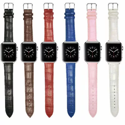 Alligator Print Leather Watch Band Strap For Apple Watch Series 8/7/6/5/4/3/2/se • $15.99