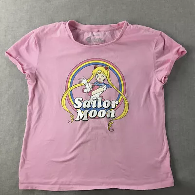 Sailor Moon Womens T-Shirt Size M Pink Short Sleeve Anime • $17.48