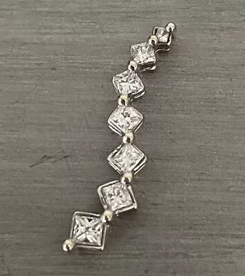 Zales 14K White Gold Natural Diamond Love Is A Journey Necklace Pendant • $179