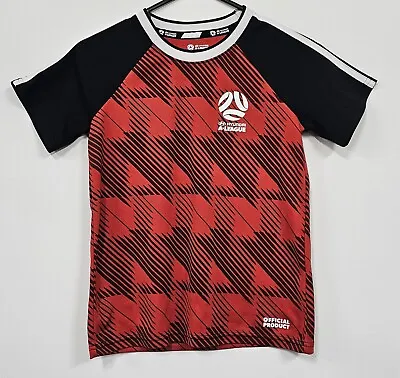 Hyundai A League Official Product Kids Size 8 Shirt Red & Black Football Soccer • $29.71