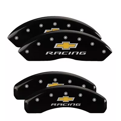 MGP Caliper Covers Set Of 4 Black Finish Silver Chevy Racing • $289