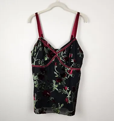 Mossimo Womens Floral Velvet Tank Top Sz 18W Lined Adjustable Night Out Holiday • $13.45