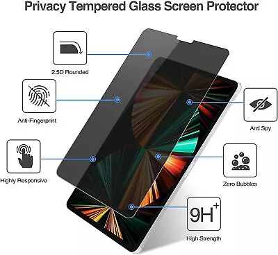 1x Privacy Tempered Glass Screen Protector For Ipad 7/8/9 Mini Air Pro 11/12.9 • £17.99