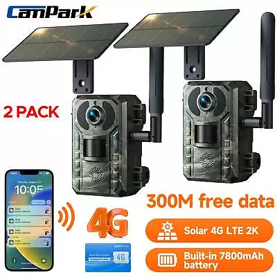 2X 4G Cellular Trail Cameras 2.5K Live Streaming Solar Powered Motion Alert Game • $349.99